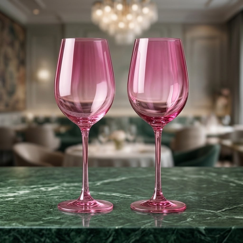 Vibrant Fuchsia Wine Glass Set (Set of 2)