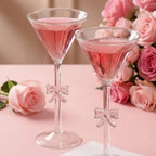 Coquette Glass Bow Martini Glass Set (Set of 2)