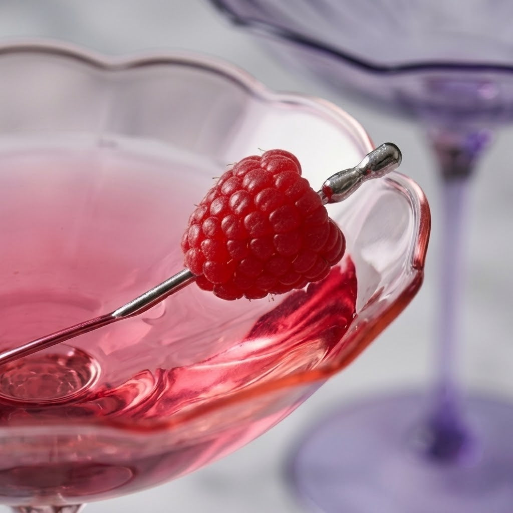 Two-Tone Floral Scalloped Martini Glass Set (Set of 6)