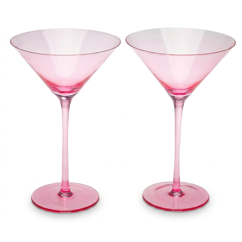 Delicate Blush Pink Martini Glass Set (Set of 2)