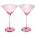 Delicate Blush Pink Martini Glass Set (Set of 2)