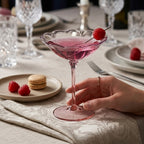 Two-Tone Floral Scalloped Martini Glass Set (Set of 6)