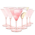 Vintage Sky Blue Textured Coupe Glass Set - 6 Pieces