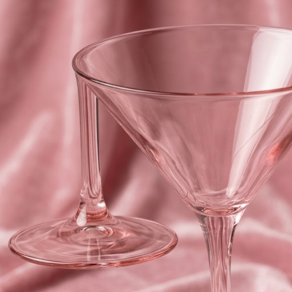 Vintage Sky Blue Textured Coupe Glass Set - 6 Pieces