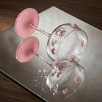 Jeweled Pink Bow Coquette Coupe Glass Set (Set of 4)