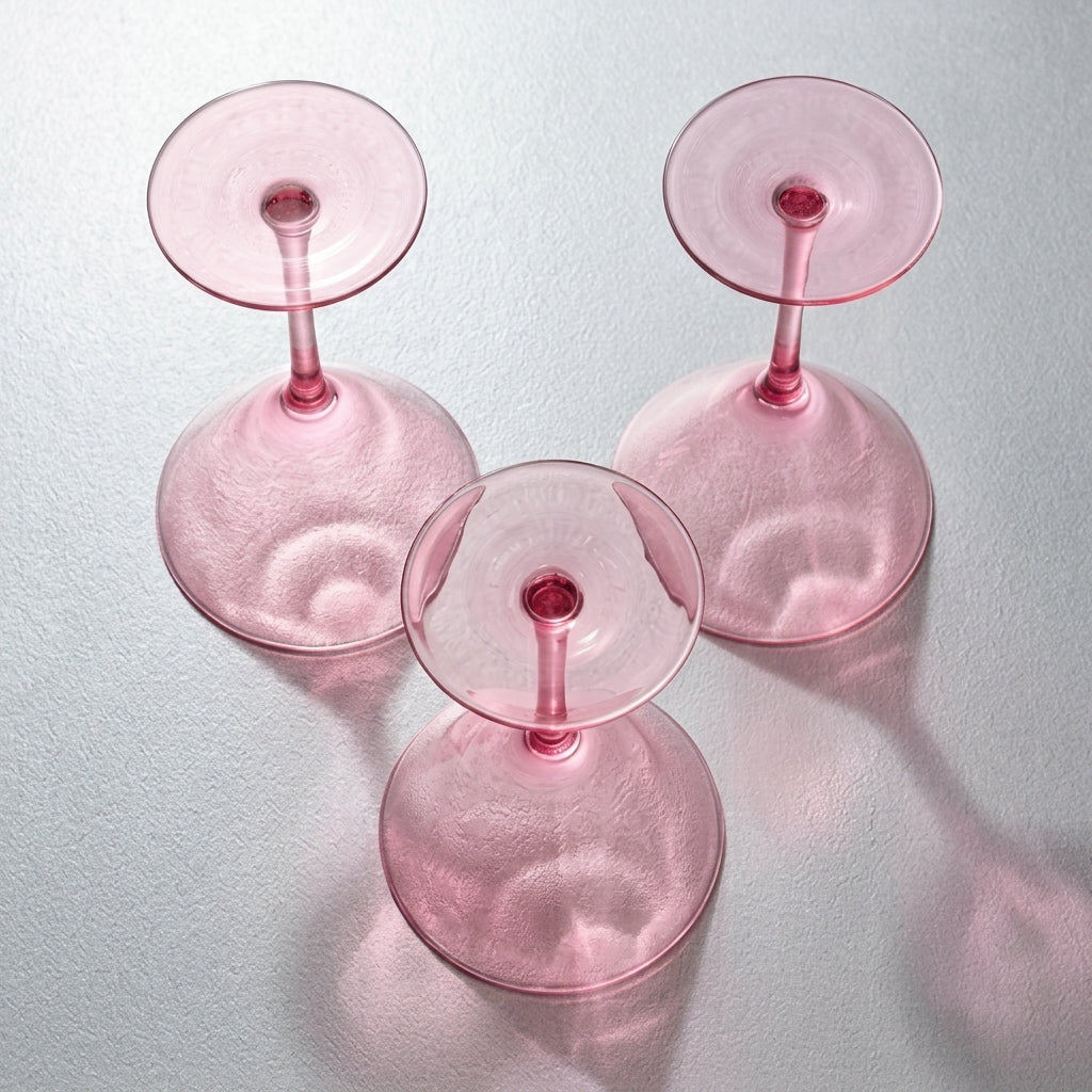 Delicate Blush Pink Martini Glass Set (Set of 2)