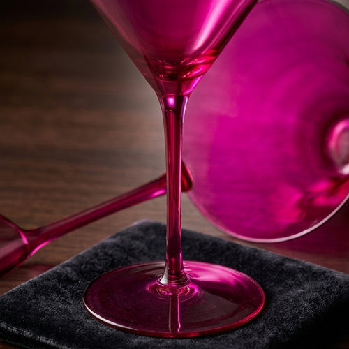 Vibrant Fuchsia Martini Glass Set (Set of 2)