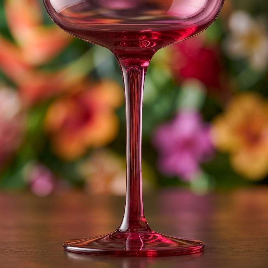 Vibrant Fuchsia Coupe Glass Set (Set of 2)