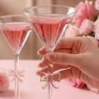 Coquette Glass Bow Martini Glass Set (Set of 2)